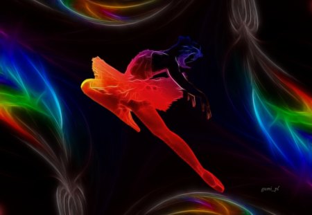 Ballerina - ballerina, fractal, abstract, colorful