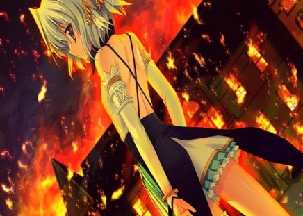 Nouemu - fire, cg, game, house, girl