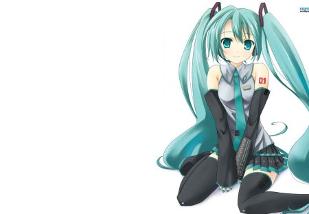 Hatsune Miku - tie, pretty, artistic, twin tail, uniform, stunning, headphones, nice, program, leggings, hot, thighhighs, beauty, virtual, cg, white, cute, aqua eyes, song, outfit, sexy, vocaloid, anime, blue, amazing, twintail, hatsune miku, microphone, music, aqua, stockings, ecchi, art, sitting, idol, anime girl, skirt, beautiful, singer, girl, blush, cool, black, miku, awesome, diva, digital, aqua hair, thigh highs, hatsune, vocaloids, headset