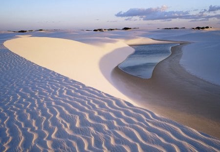 huge white sand beach - pools, ripples, sand, beach