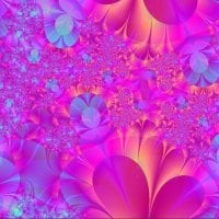 Pink & Blue Flower Abstract