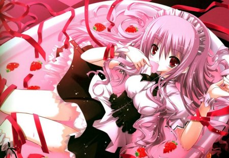 strawberry bath ~ - anime, strawberry, berry, bath, new