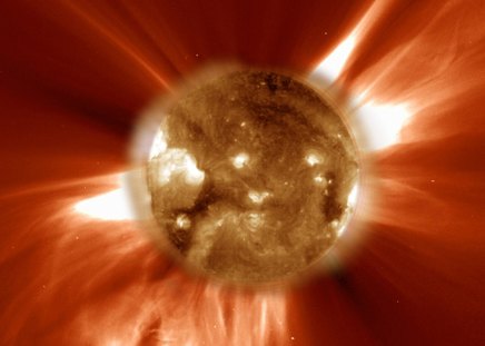 SUN STORM - space activity, explosions, blasts, stars, skies, devastation, outer space, suns, catastrophes