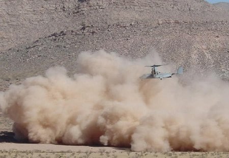 MV-22 Downwash Dust Cloud.. - marines, marine corps, recon, usmc