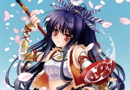 Anime - ninja, anime, warrior, girl, long hair, shinobi