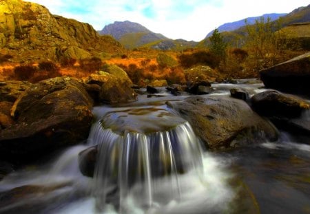 FREE FLOW - nature, falls, landscape, flow, river, rocks