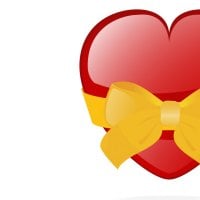 Heart with yellow bow