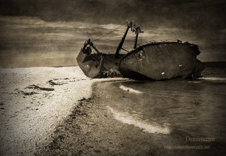 Old ship... - wreck, shore, ship, old, sea