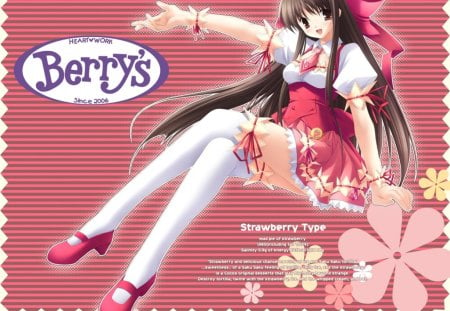 Berrys - strawberry type, beauty, anime, berrys, heart work, cosplay