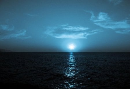 Moon N Ocean  - moon, ocean