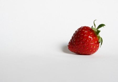 Strawberry on White - white, strawberry, red, summer, fruit