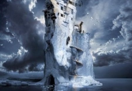 Ice Age - building, ocean, darkness