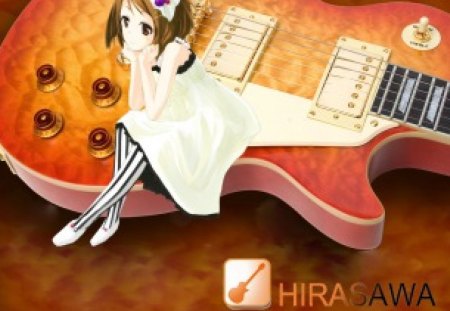 guitar hirasawa_yui k on signed - guitar, hirasawa-yui, signed, k, on