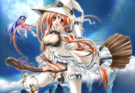 fairy kamiya_tomoe moon witch - moon, witch, fairy, kamiya-tomoe