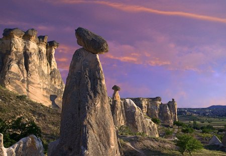 cappadocia turkey - sky, rocks, cliffs, valley