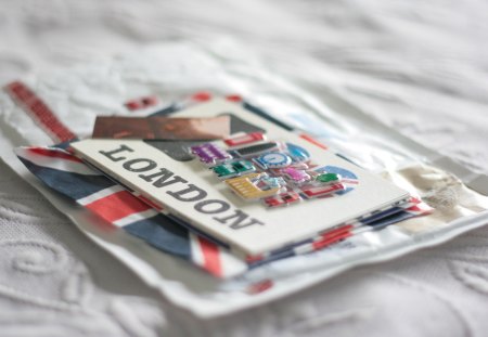 London - white, london, card, colors, stickers