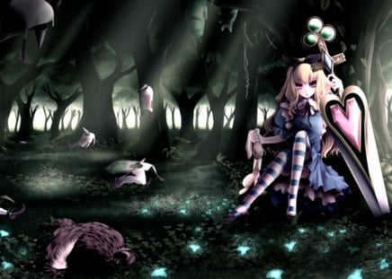 Alice & Wonderland - alice, fight, wonderland, magical forrest, cute, new