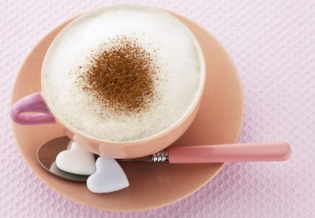 Delicious Morningâ™¥â™¥ - invitation, sweet, delicious, soft pink, white, girly, morning, heart shape, coffee, sugar, lovely, entertainment, fashion