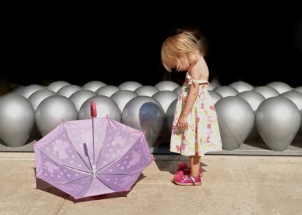 Child mood - mood, child, people, sad, umbrella, little girl