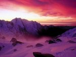 sunset over franz josef glacier new zealand