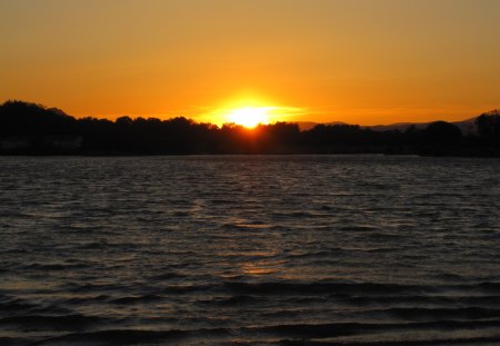 Sunset - nature, water, lake, sunset