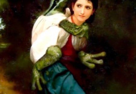 Frog Series5  --Boyguereau frog - bouguereau, green, frog, series