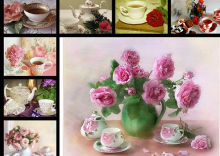 ♥ Tea Time for All Dn Friends ♥ - collage, abstract, friends, tea time