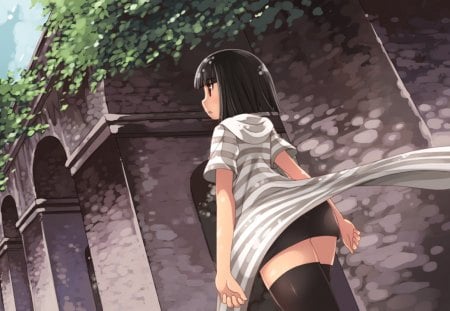 Alone Girl - beauty, wall, new, anime, girl