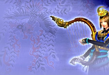 BEAUTIFUL HARPIST - princess, art, musician, harp, harpist, music