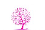 Pink Tree With Birds