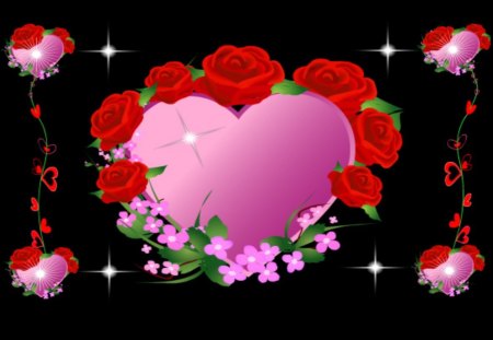 Hearts in the Night - love and rom, love my heart, love is in the air, ance, romantic hearts