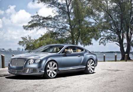 Bentley Continental GT - gt, lake, bentley, silver