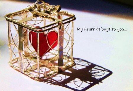 ....................... - golden cage, love, heart, red