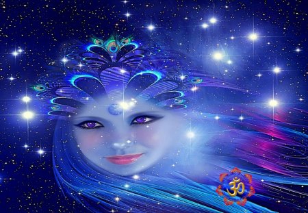 lady radha - beauty, stars, blue, eyes