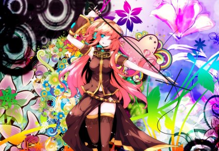 Anime girl - colorful, colors, girl, vocaloid