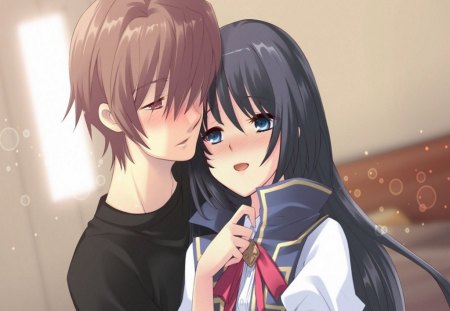 School Couple - boy, anime, girl, cute, together, couple, love