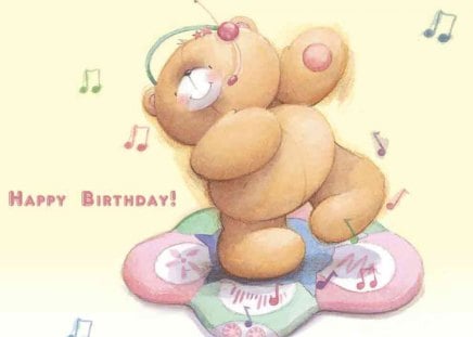 DANCING PARTY BEAR - bears, happy birthday, music, kids, juvenile wallpaper, children, birthday, teddies, dancing