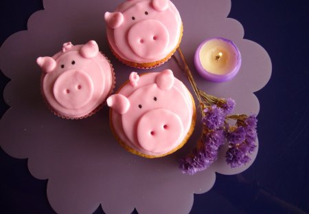 Anyone can cook♥ - strawberry, candle, fashion, entertainment, sweet, lavenderpigs, purple, burning, cupcakes