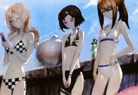 Steins Bikini Squad - girl, game, wall, anime, novel, steins gate, new, squad