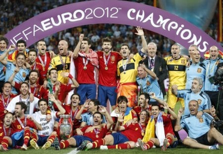 Euro 2012 - CHAMPIONS - yellow, red, blue, color, t- shirts, soccer