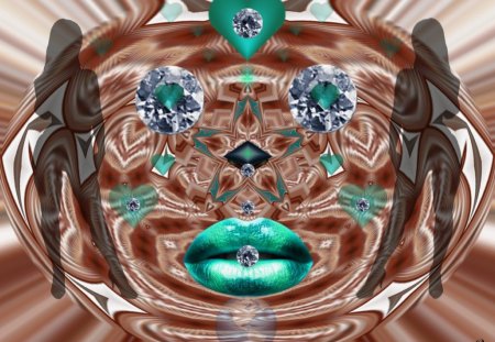 Diamond Girl - eye candy, collage, 3d, fractal, abstract