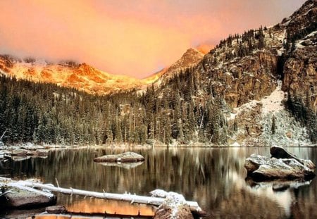 Mount Chiquita - lake, mountains, nature, snow