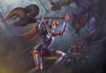 Fantasy Fight - warrior, fight, girl, fantasy