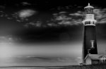 beautiful lighthouse in black and white