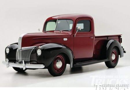 1941 Ford Pickup - red, ford, classic, black