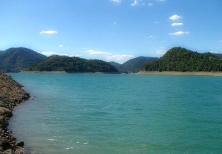 Magic Lake - water, nature, lake, mountain, sky