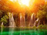 Plitvice Waterfall at High Noon