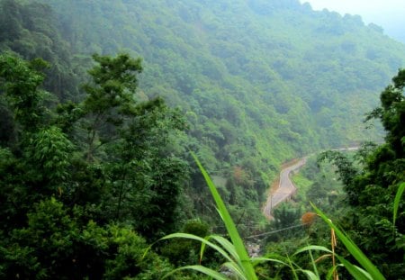 Overlooking - overlooking, mountain, road, mountain climbing