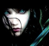 FANTASY FEMALE WITH BLUE GREEN EYES