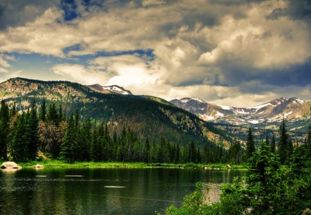 Mount lake - lake, tree, water, mount